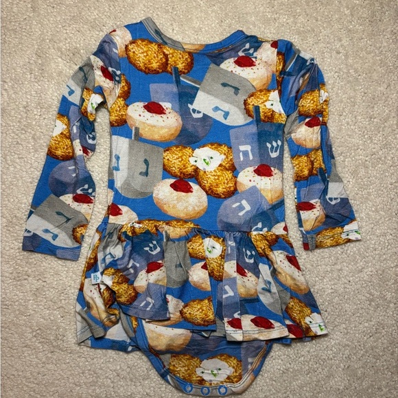 Posh Peanut Hanukkah long sleeve twirl bodysuit Dress - size 6-12m - Picture 6 of 6